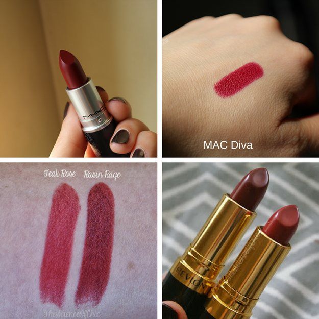 MAC Diva and Revlon Raisin Rage | MAC Lipstick Dupes | The Ultimate Guide | mac lipstick dupes list | mac brave lipstick dupes