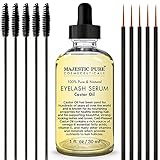 Majestic Pure Castor Oil Eyelash Serum - with Apple & Argan Stem Cells - Eyelash Growth Serum for...