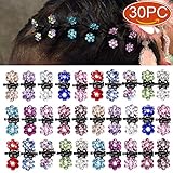 Elesa Miracle 30pcs Crystal Rhinestone Mini Flower Hair Claw Clip Baby Toddler Girl Hair Bangs Pin...