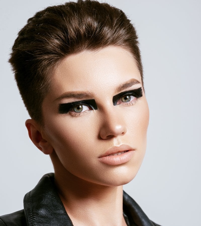 beautiful confident woman strong face bold | short undercut