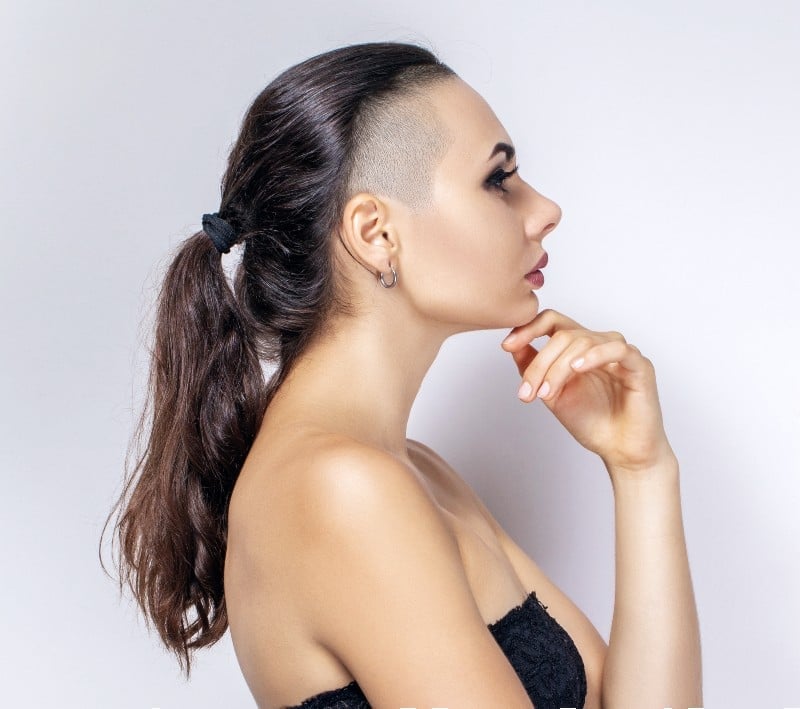 beauty portrait female face natural skin | undercut girl