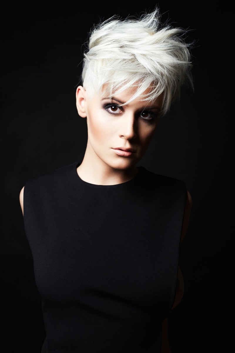 fashion beauty portrait young woman stylish undercut | layered undercut