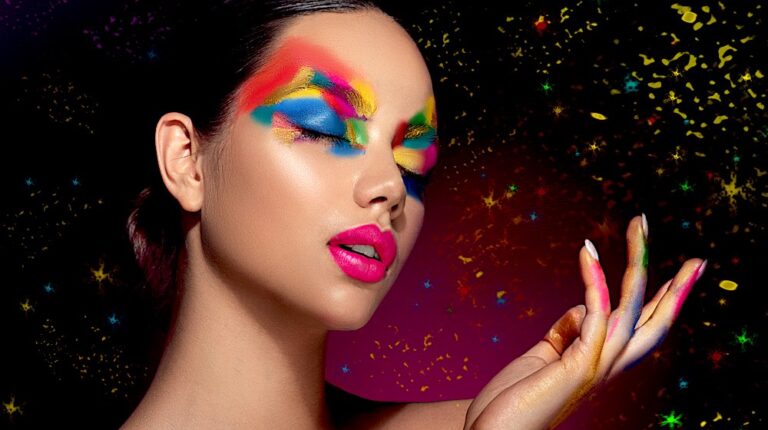 Girl With Festive Bright Multi Colored Makeup | Cinco de Mayo Makeup Ideas Will Make Your At-Home Celebration Even More Glamorous | Featured