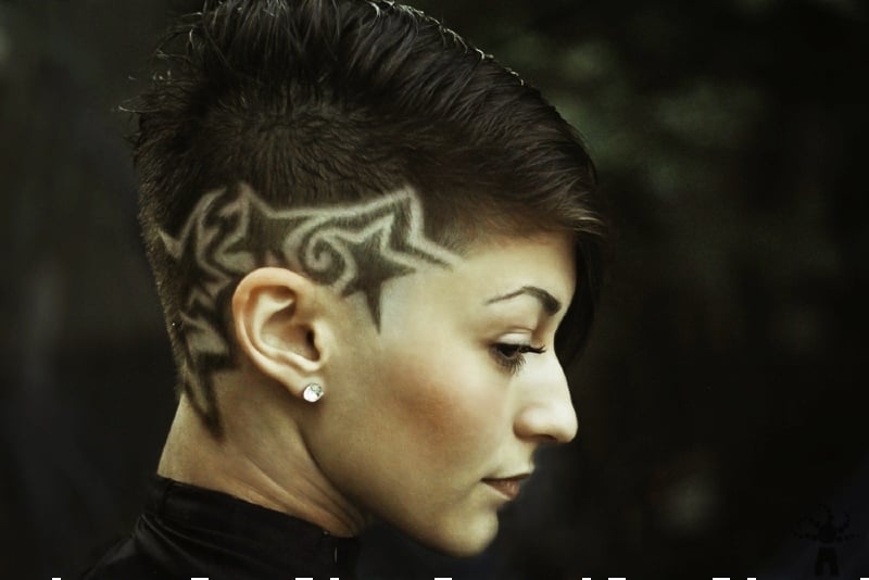 prophil womans head hairstyle | short undercut