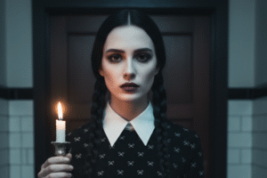 Wednesday Addams halloween makeup